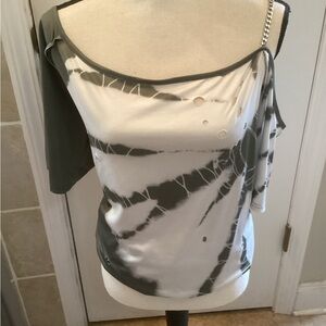 Stylish One Cold Shoulder Tie-Dye Top